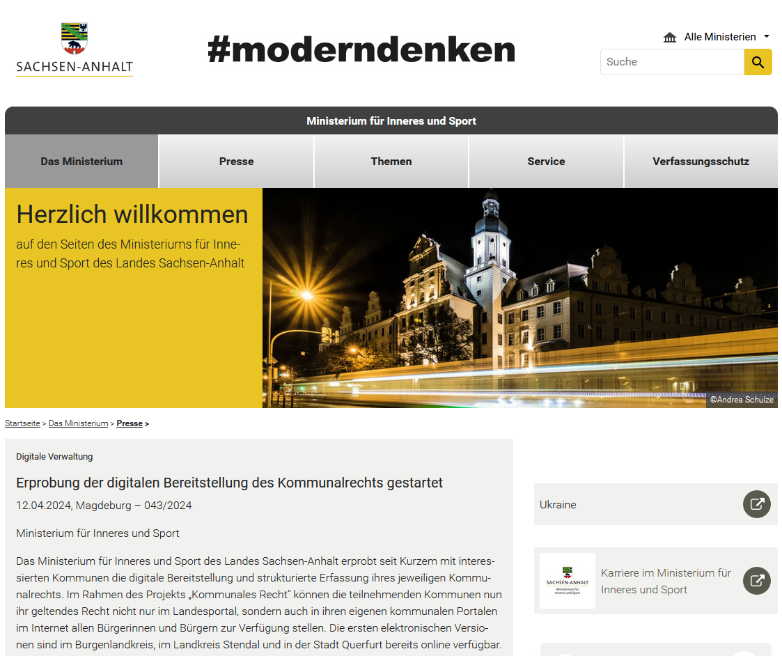 Die Pressemitteilung des Innenministeriums Sachsen-Anhalt Image Lightbox
